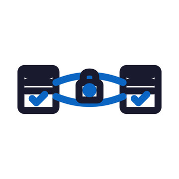Secure server connection icon &mdash; encrypted link outline