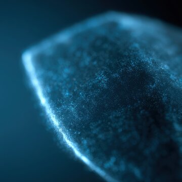 Cybersecurity protection concepts visualized through glowing digital shields and futuristic particle systems