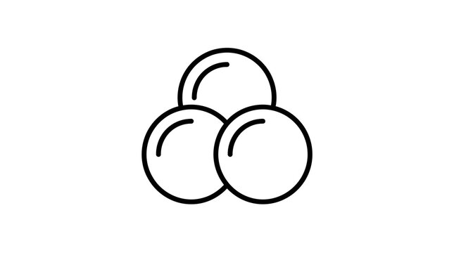 Minimalist outline of three overlapping circles on white background