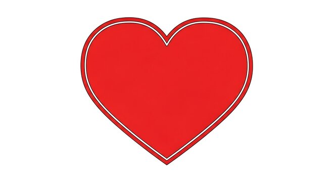 Red heart shape with soft gradient shadow effect.