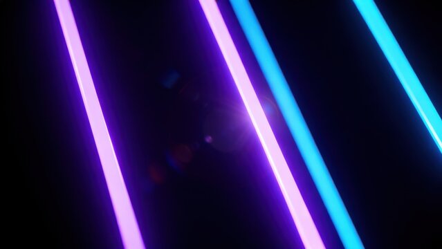 Neon light lines on dark background