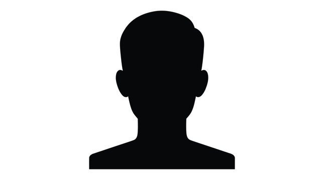 Human silhouette avatar icon representing a generic male person user profile on a white background