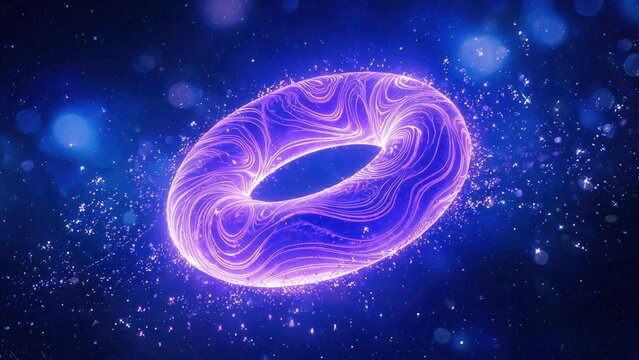 Abstract glowing torus in space