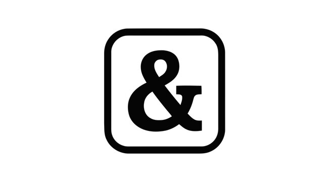 Vector illustration of ampersand symbol inside a rounded square icon on a transparent background