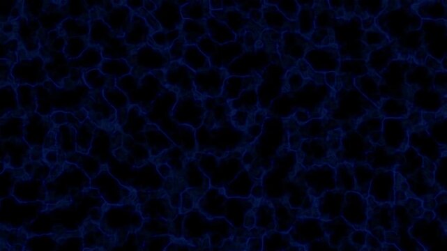Mati&egrave;re bleue filiforme en mouvement continus irr&eacute;guliers, avec d&eacute;placement lat&eacute;ral et fond noir