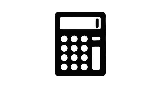 Vector illustration of calculator icon, simple style on a transparent background