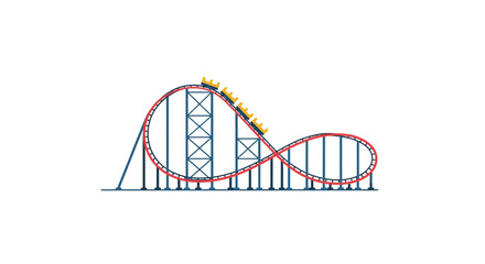 Roller Coaster Ride: Thrill Adventure on Amusement Park Attraction © Wo