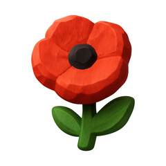 Obraz premium PNG Vibrant red poppy illustration