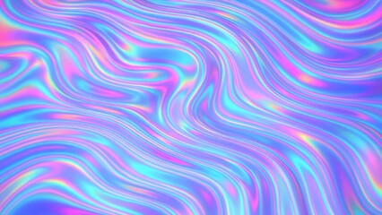 Fototapeta premium Vibrant holographic abstract waves desktop wallpaper