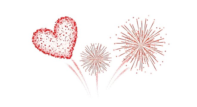 Happy canada day fireworks heart red celebration