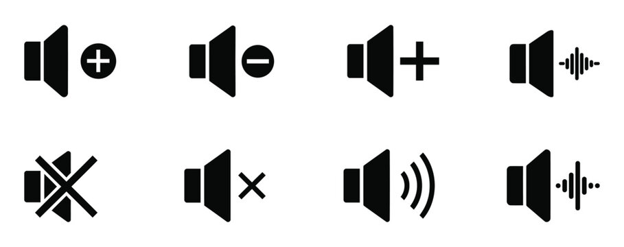 Sound volume control icons