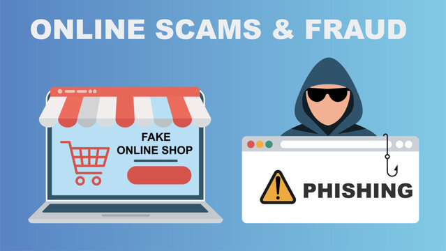  vector illustration of  cybercriminal targeting e-commerce users' digital payments personal data and financial security Ideal for raising awareness about cybersecurity online safety  fraud prevention