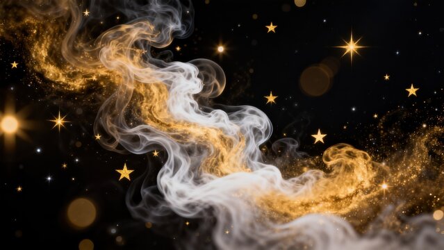 Cosmic smoke and starry sky