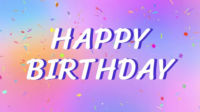 Colorful Balloons and Confetti Happy Birthday Animation Template