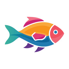 Obraz premium Colorful flat design fish illustration
