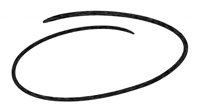 Hand-drawn circle animation overlay, black marker stroke effect on white background, doodle