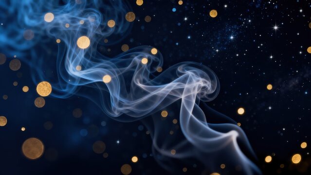 Abstract smoke in starry sky