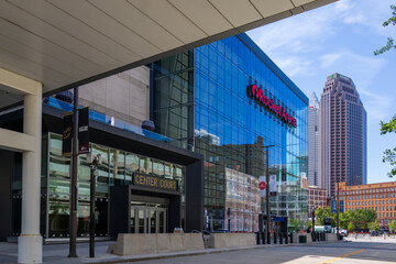 Naklejka premium Rocket Arena home of the Cavaliers in downtown Cleveland Ohio USA