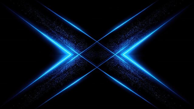 Blue neon light pattern on black background