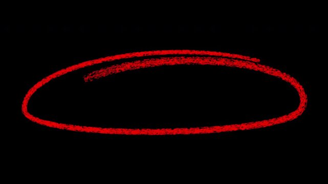 Hand drawn red circle animation, scribble highlight overlay for editing and presentation hand-drawn
