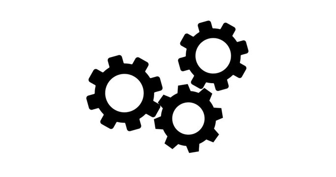 Cogwheel gear spinning around animation. cog wheel icon turning animated background. Motion graphics of teamwork concept