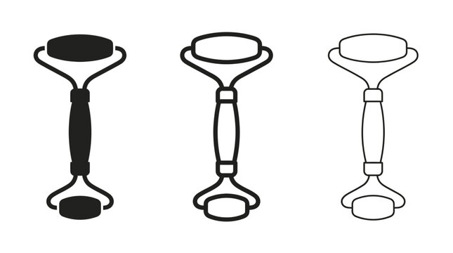 Jade roller designs: solid, outline, and minimalist styles for skincare