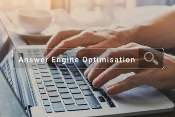Answer Engine Optimization AEO Concept, AI Search © Song_about_summer