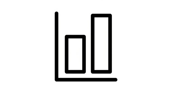 Simple bar chart graphic representing data analysis.