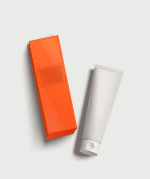 Universal vector mockup of cosmetic product. Template for showcasing cream, lotion or toothpaste design.