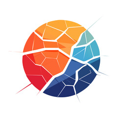 Fototapeta premium Flat design pie chart with seven segments