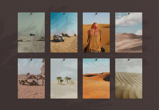 Photos Pinned on a Cork Board Mockup