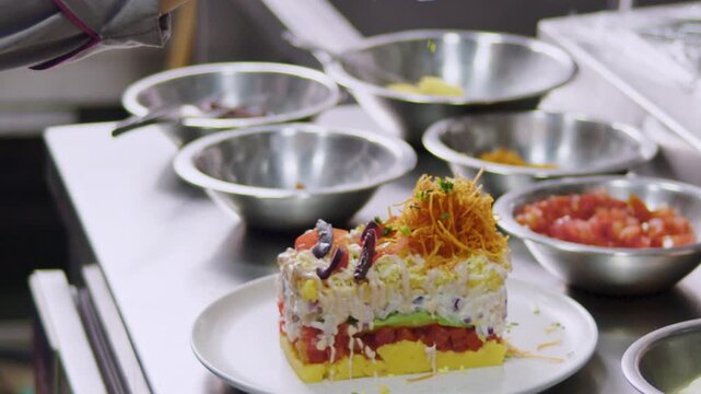 Preparing Peruvian Causa &ndash; Authentic Cooking stock video