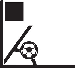 Football Corner Kick Elements Minimal Sports Vector Illustration Solid Color Design Collection © Mithu25