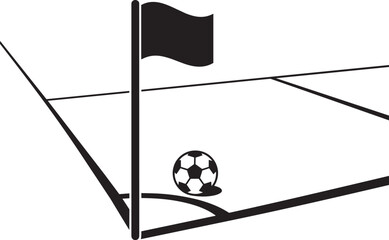 Football Corner Kick Elements Minimal Sports Vector Illustration Solid Color Design Collection © Mithu25