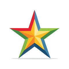 Obraz premium Flat design star with rays in bright colors