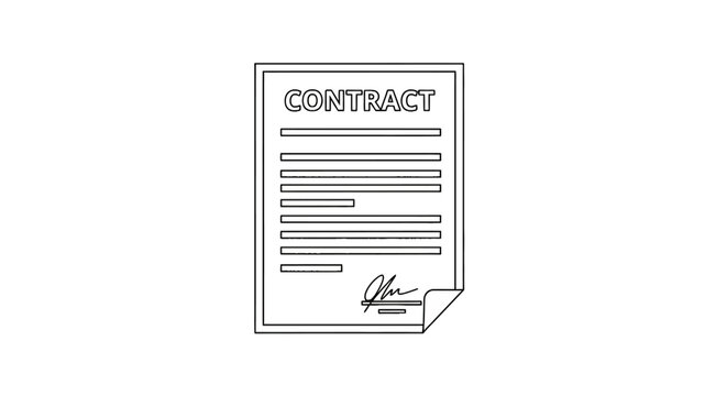 Contract document with signature line.