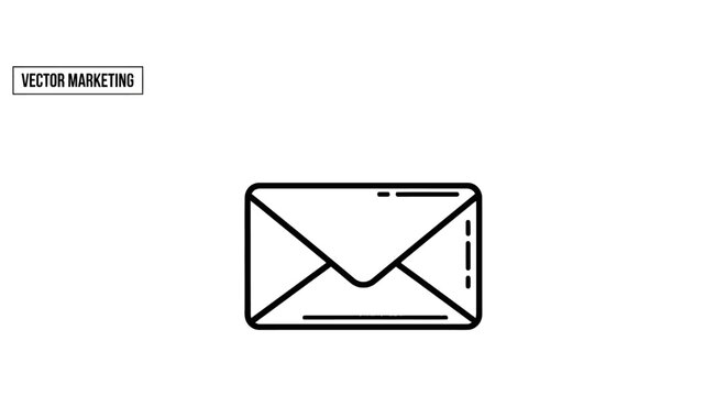 Envelope Icon Vector Line Art.