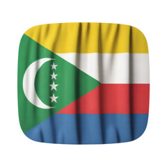 Obraz premium Vibrant Comoros flag icon waving proudly, conveying national pride and cultural identity, perfect for travel and patriotic themes