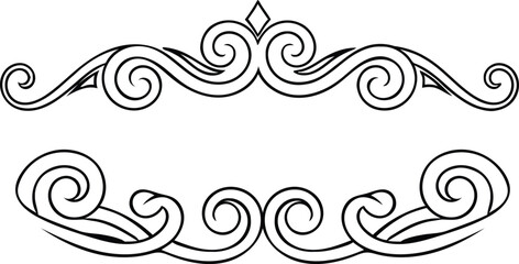 Fototapeta premium Elegant swirling border designs for decorative frames and illustrations