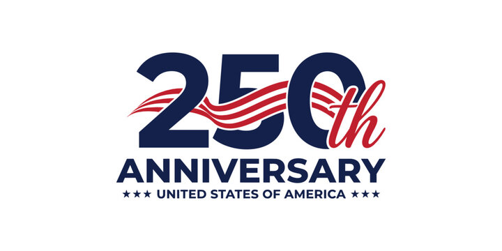 250th anniversary united states of america commemorative logo with anniversary