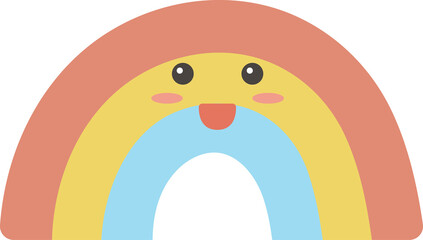 Fototapeta premium Cute Smiling Rainbow Character Isolated