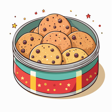 Chocolate Chip Cookies in a Festive Tin