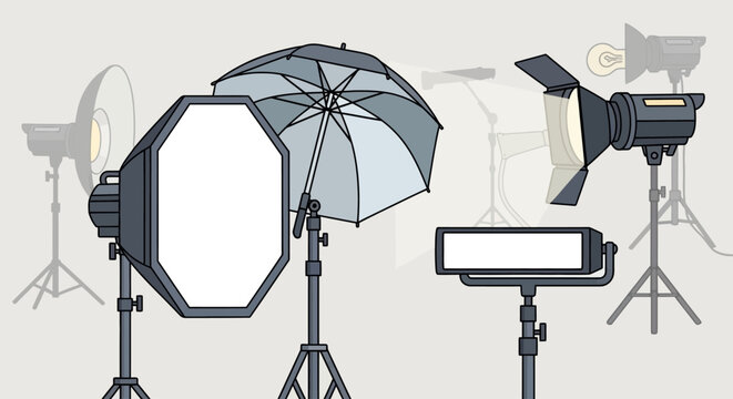 Photography World Captures Modern Camera on a Bright Day with Strobe Lights