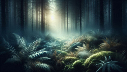 Fototapeta premium Fern trees woods