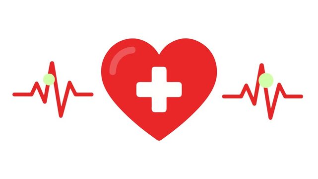 World Heart Day Love Heart Animation Transparent Background Seamless Loop Video