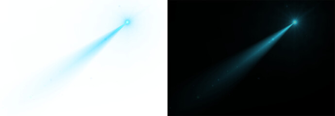 Blue starlight flare with neon glow and sharp radiant beams. The abstract light feels Suitable for modern digital artwork © Stock Pro