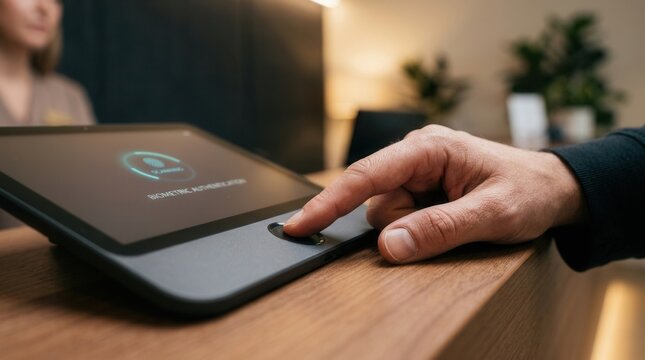 Biometric Authentication Fingerprint Scan Device Modern Technology Identification