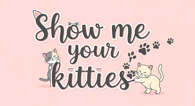 Cute cats and kittens illustration.