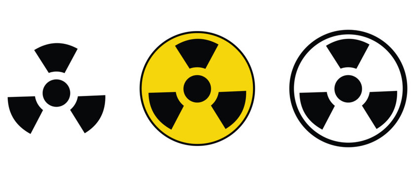 radioactive Vector Icons set, set of abstract symbols Radioactive Icon, cartoon radioactive Vector Icons.