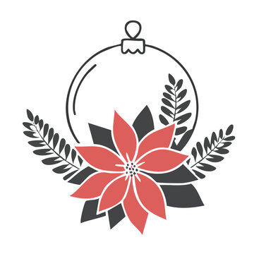 Minimalist red flower clock vector icon